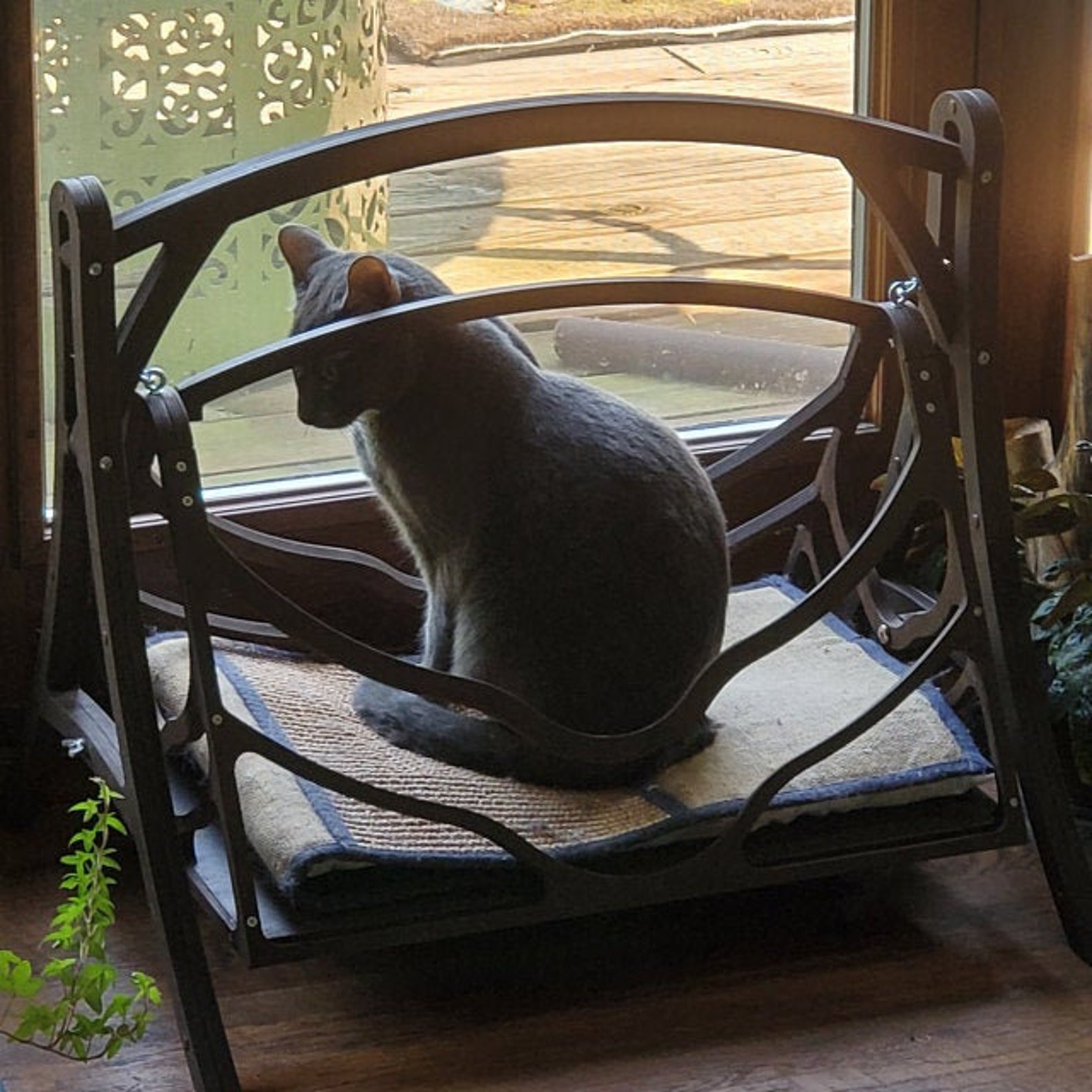 Cat Swings Bed Wood Cat Basket Wood Cat Hammock Pets Basket Etsy