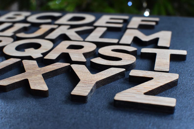 English Alphabet Oak Wood Letters With Magnets English ABC Learning Toy ...