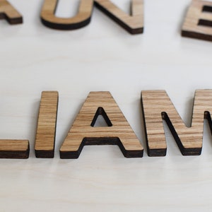 2 Inches Small Oak Wood Letters Natural Wood Letters for Nursery or ...