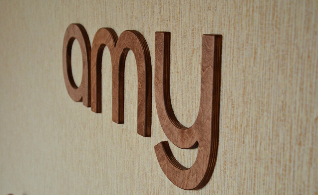 8'' Wall Wood Letters, Brown or Cherry Baby Nursery Letters, Custom