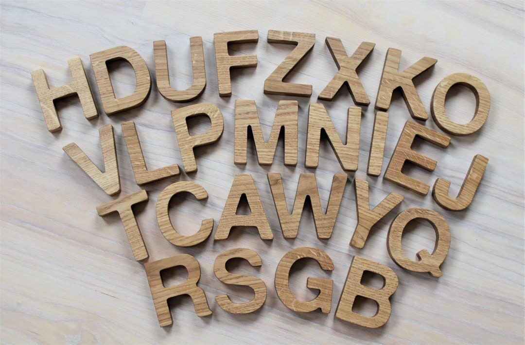 Oak Wood Alphabet Letters English ABC Learning Toy Wood Letters - Etsy