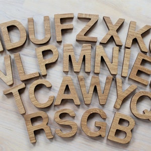 Oak Wood Alphabet Letters English ABC Learning Toy Wood Letters