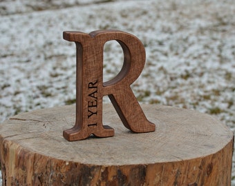 5'' Personalized Free Standing Wooden Letter for Christmas Gifts, Nursery, Baby Shower, Weddings, Home Decor, Kid's Room Decor