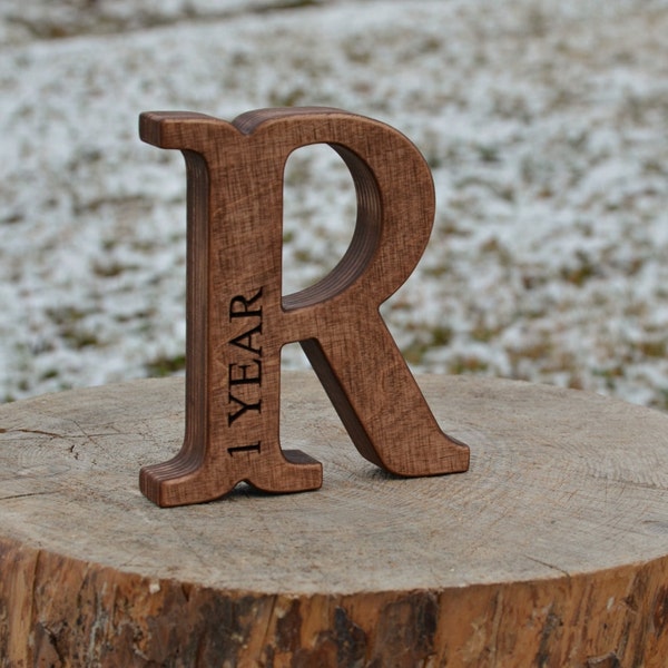 5'' Personalized Free Standing Wooden Letter for Christmas Gifts, Nursery, Baby Shower, Weddings, Home Decor, Kid's Room Decor