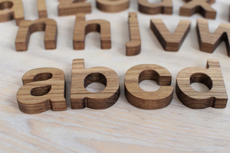 Oak Wood Alphabet Letters English Lowercase Letters ABC Learning Toy ...