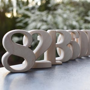 VENTE ! Numéros en bois de 1 à 10 5 pouces, numéros de table de mariage sur pied pour décorations, numéros de table de café ou de restaurant, accessoires de chambre de bébé ou de photo image 7