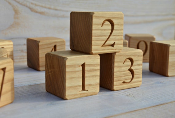 wooden number blocks