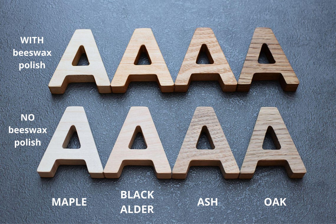 3 Inch Small Oak Wood Letters Natural Wood Letters Nursery Home Decor ...