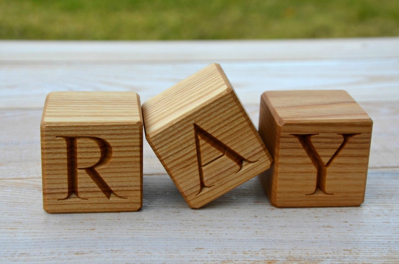 1.6'' Personalized Wood Blocks Baby Name Blocks Etsy