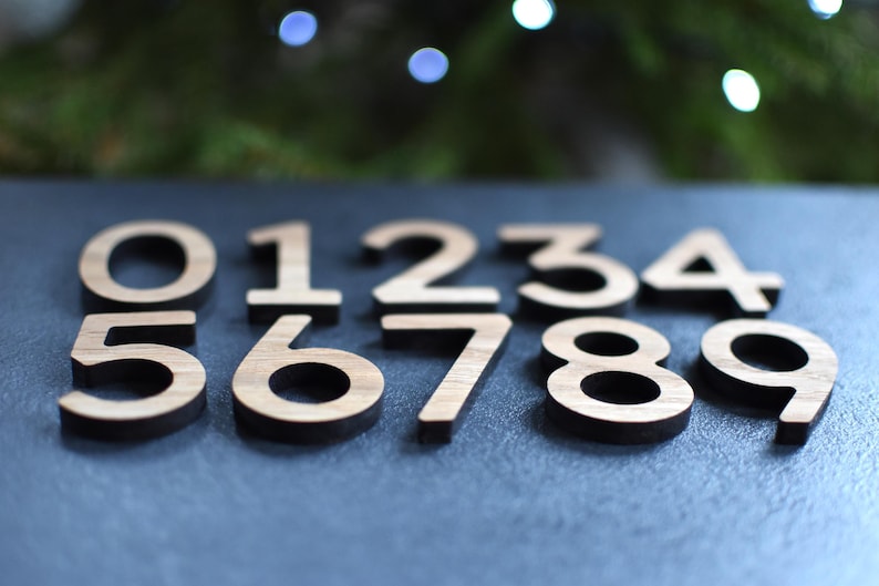 2 Inch Wood Numbers 0 to 9 Laser Cut Oak Wood Numbers Educational Toy ...
