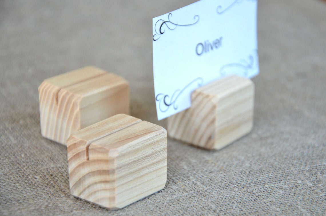 10 Small Wood Place Card Holders for Wedding and Party DIY Etsy