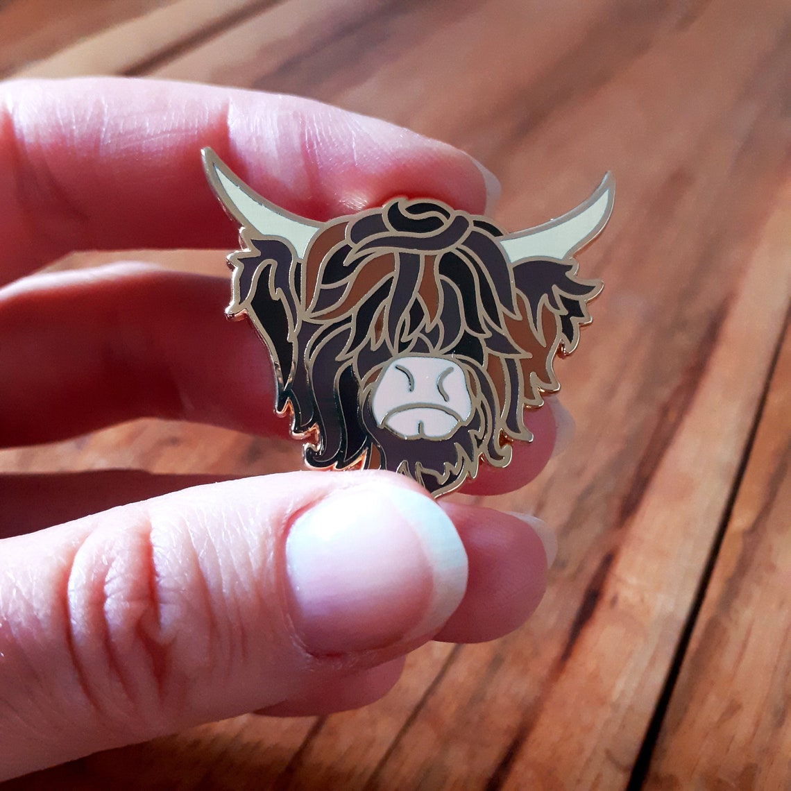 Highland Cow Enamel Pin Badge Hard Enamel Cow Badge Luxury Etsy UK