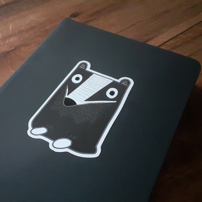Download Brilliant Badger Sticker Cute Animal Vinyl Sticker Black ...