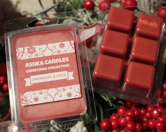 CRANBERRY & SPICE Wax Melts! Christmas wax melts! cinnamon scent wax melts, cranberry wax melt, winter wax melt, spice wax melt