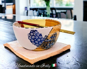 Ramen bowl, Noodle cup, Japanese food, Pho bowl, Chopstick bowl, Asian cooking, Ceramic bowl, Japanese cuisine, Made in Italy, Wabi sabi