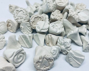 ceramic stamps, clay stamps, SET OF 20, wax stamps, stamps for pottery, polymer clay stamps, pottery stamps, soap embosser, engraving stamps
