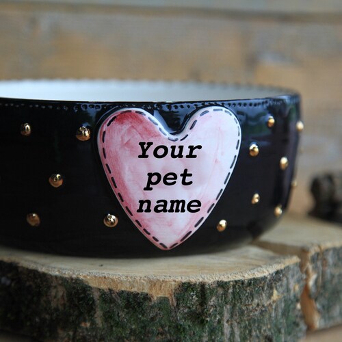 Rottweiler Food or Water Ceramic Bowl Personalized With Custom Etsy