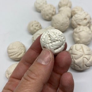 Handmade Ceramic Clay Stamps - Set of 10 - Pottery Texture Rollers