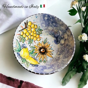 Rührschüssel, große Salatschüssel, italienische Keramik, Pastaschüssel aus Keramik, Obstdesign, Kochgeschenk, Made in Italy, toskanisches Dekor
