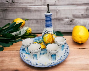 Bicchierini Per Limoncello Amalfi In Ceramica Fatti A Mano – Set Da 6 Pezzi, Artigianato Tradizionale