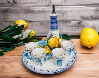 Bicchierini Per Limoncello Amalfi In Ceramica Fatti A Mano – Set Da 6 Pezzi, Artigianato Tradizionale