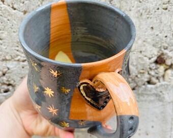 Moon Mug, Witch Brew Mug, Half Moon, Witch Cauldron