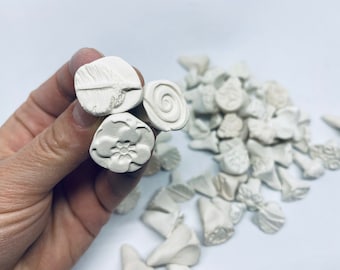 Set di 5 timbri con texture in biscotto, strumenti artistici per argilla, timbri testurizzati e decorativi per argilla polimerica, strumenti in ceramica, fatti a mano in Italia