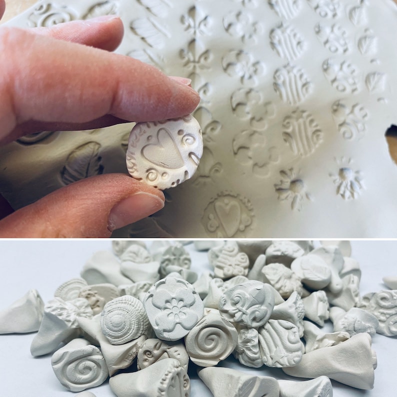Stamps for clay SET OF 5 stamps for polymer clay textural Etsy
