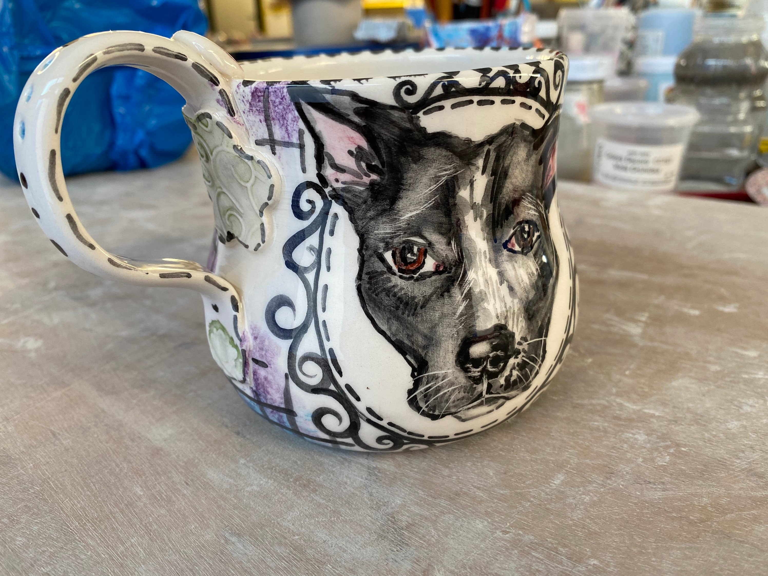 Dog portrait mug custom painting from photo gifts for pet Etsy