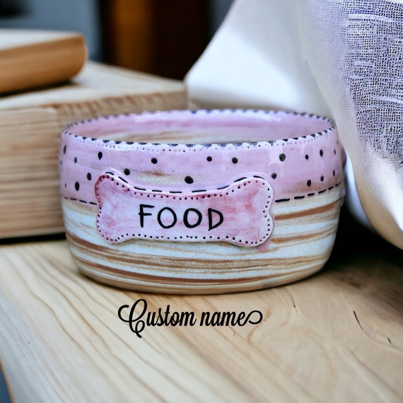 Custom Dog Bowl, Pet Feeder, Personalized Puppy Gift, Made in Italy, Animal Feeder, Dishwasher Safe, Handmade Ceramic