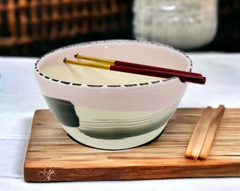 Ramen bowl, Pho bowl, Noodle cup, Chopstick bowl, Asian cooking, Ceramic bowl, Japanese cuisine, Made in Italy, Wabi sabi, Foodie gift