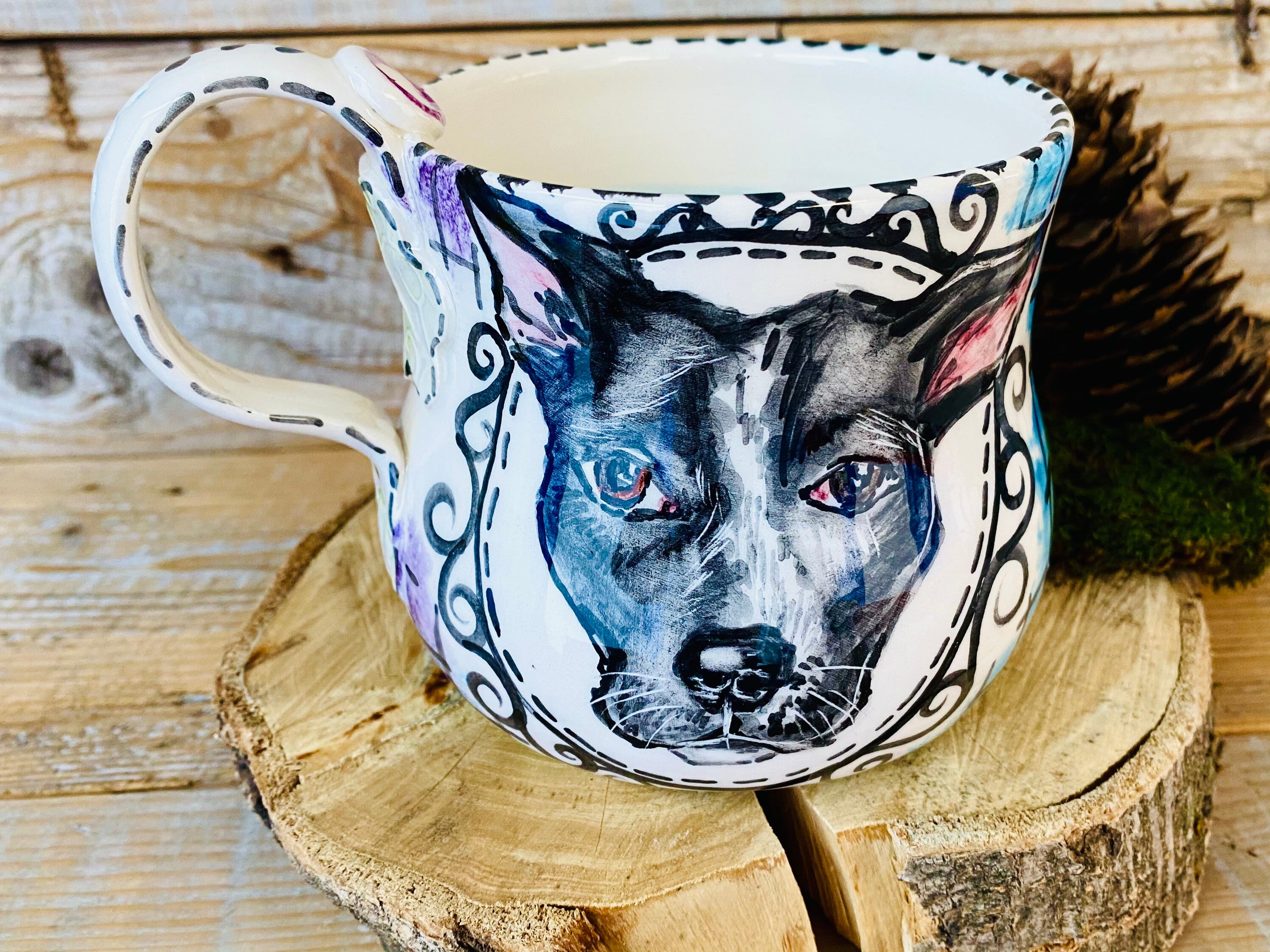 Dog portrait mug custom painting from photo gifts for pet Etsy