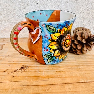 Sunflower Cup, Yellow Spring Flowers, Best Coffee Mug, Made in Italy, Sunflower Coffee Mug, Italy Souvenirs, Florist Gift