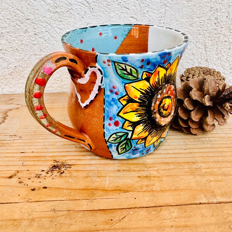 Sunflower Cup, Yellow Spring Flowers, Best Coffee Mug, Made in Italy, Sunflower Coffee Mug, Italy Souvenirs, Florist Gift