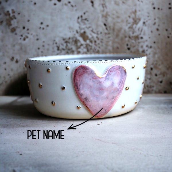 Ceramic small dog bowl, Cat bowl, Animal feeder, Pet feeder, Gifts for dog lovers, Cat name, New puppy, Made in Italy, Rabbit dish