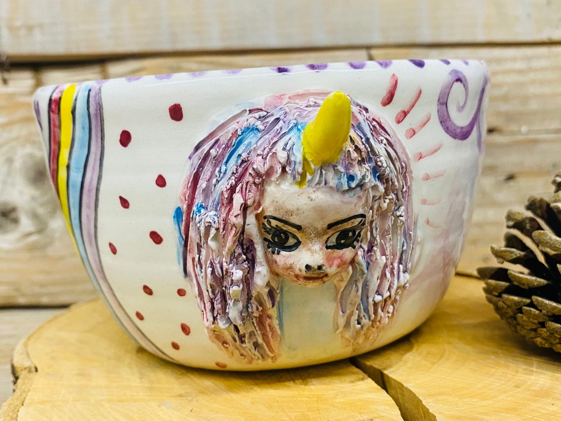 Unicorn cereal bowl ramen bowl handmade ceramic bowl Etsy