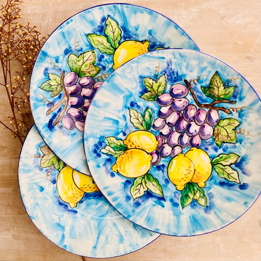 Tuscan Dinner Set of 4 Italian Ceramic Dinnerware Plates Etsy