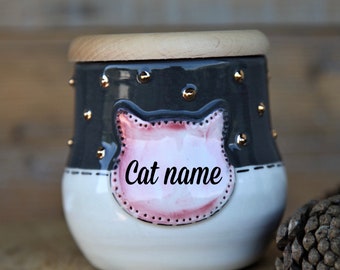 Haustierurne Katze, Haustierurne für Katzen, kleine Haustierurne, Keramikurne, Haustierurne, personalisierte Haustierurne, individuelle Haustierurne, Urne für Haustierasche
