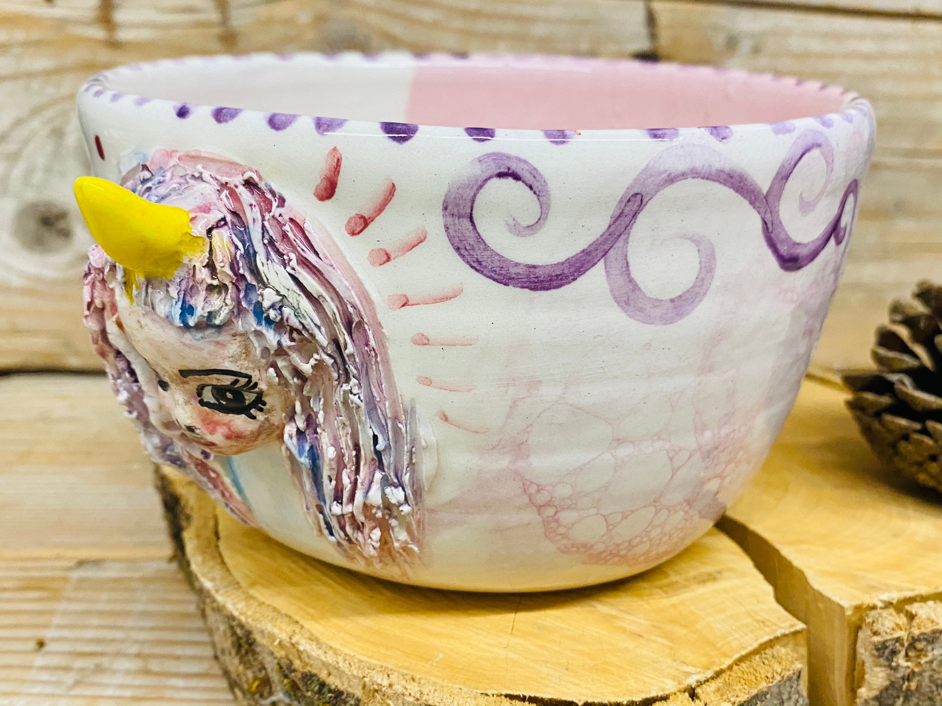Unicorn cereal bowl ramen bowl handmade ceramic bowl Etsy