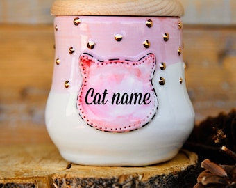 Urn for cat, Pet loss gift, Urn for ash, In loving memory, Custom pet urn, Rainbow bridge gift, Bereavement gift, Cat keepsake, Cat memorial