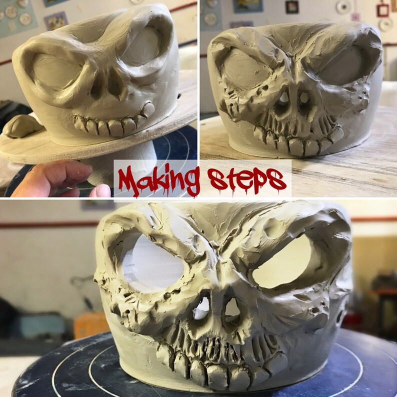 Yarn Bowl, Knitting Bowl, Skull Lover, Crochet Yarn Holder, Knitting Accessories, Human Skull, Ceramic Artist, Handmade Pottery