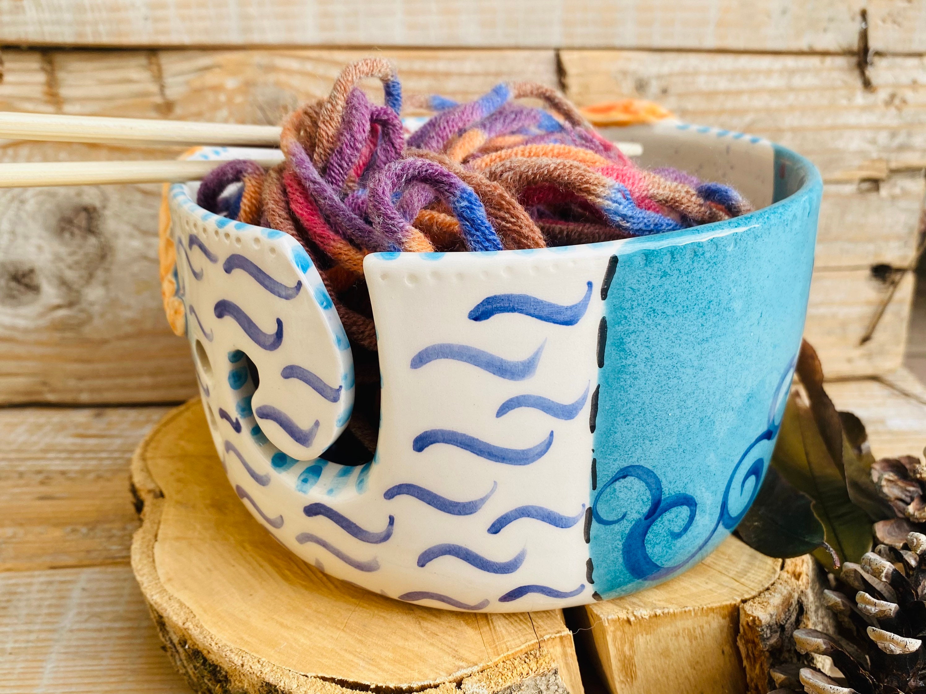 Ceramic yarn bowl octopus yarn bowl pottery yarn bowl Etsy