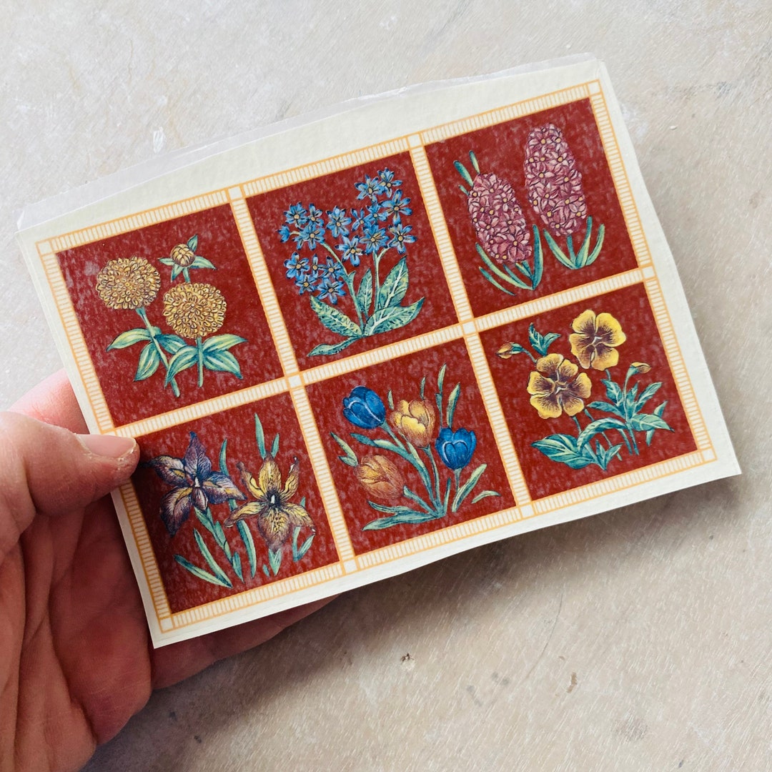 Flowers Overglaze Decal, Pottery Transfer, Vintage Style Decal, Ceramic