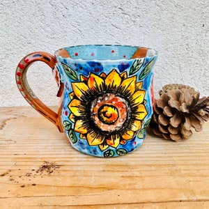 Sunflower Cup, Yellow Spring Flowers, Best Coffee Mug, Made in Italy, Sunflower Coffee Mug, Italy Souvenirs, Florist Gift
