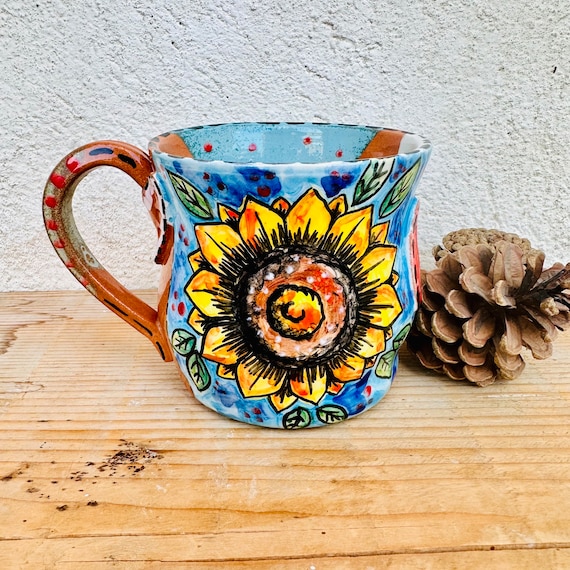 Tasse à Café Vintage Tour De France - Céramique Jaune Gaufrée - Fabriquée En France