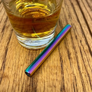 ONE Multi-color short stainless steel straw for shot glass cocktails party