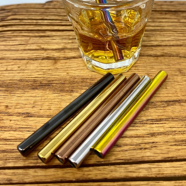 ONE Short stainless steel straws for shot glass cocktails party cups