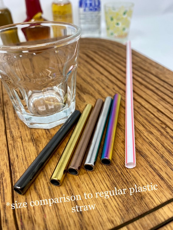 ONE Short Stainless Steel Straws for Shot Glass Cocktails Party Cups 