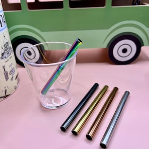 ONE Short stainless steel straws for shot glass cocktails party cups