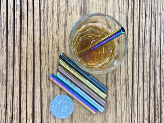ONE Multi-color Short Stainless Steel Straw for Shot Glass